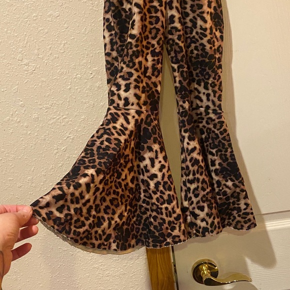 Chic Leopard Print Flared Kids Pants - Picture 2 of 2